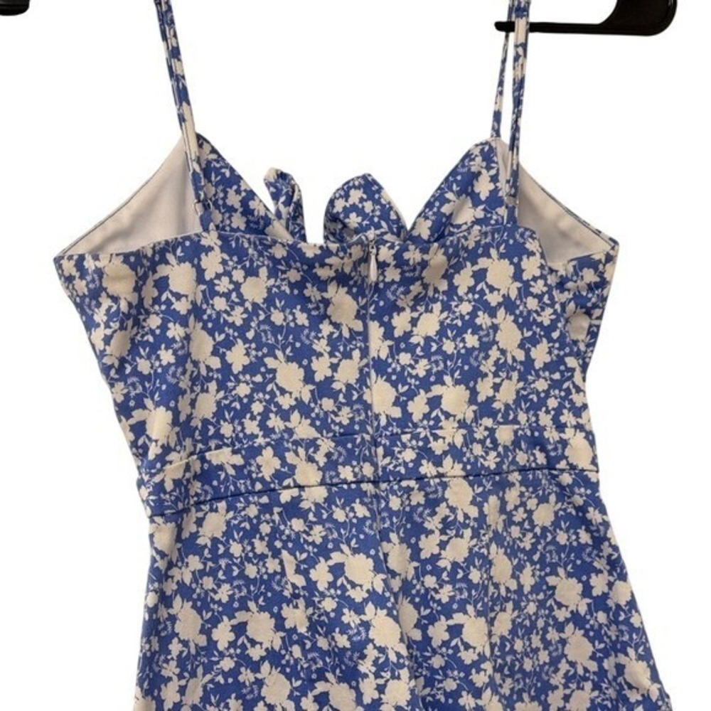 GB Gianni Bini Women's Blue and White Spaghetti Strap Small Mini Derby Dress - Picture 5 of 13